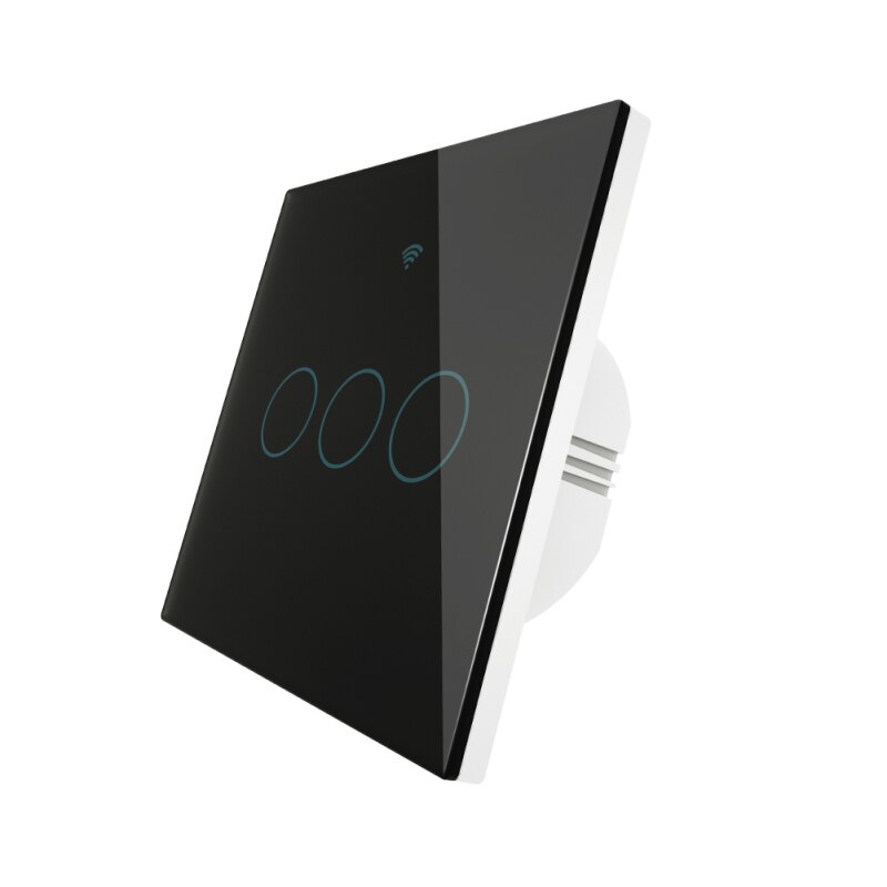 Smart Light Switch Glass Screen Touch Panel Voice Control Wireless Wall Switches Remote with Alexa Google Home 1/2/3 Gang: 06 3Gang