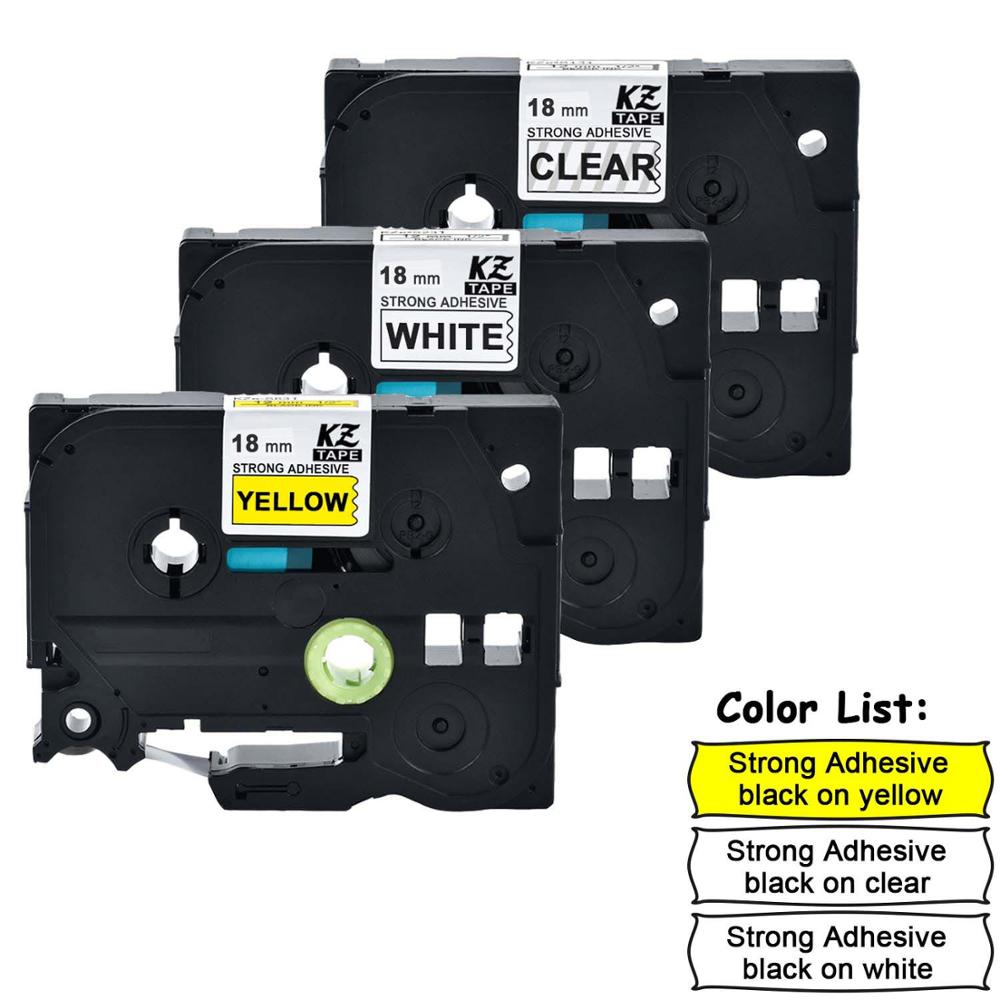 CIDY TZe Label Tape - 18mm TZe-241 Compatible for Brother P-touch PT-E500W PT-E100B: Set I