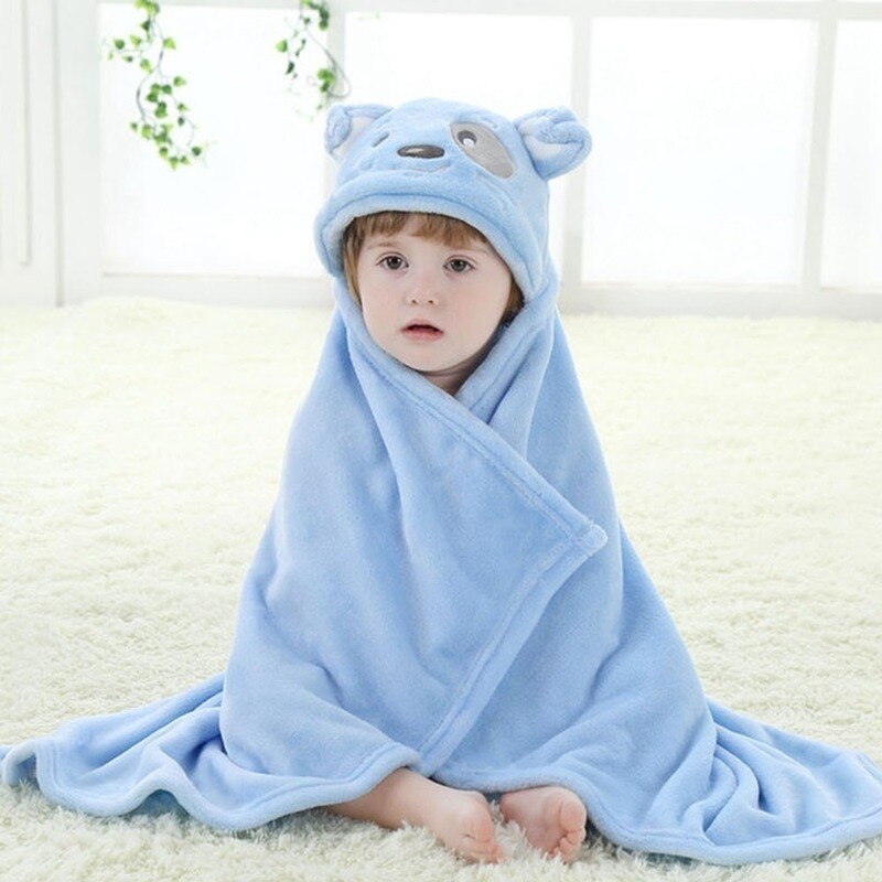 Zachte Cartoon Hooded Baby Badjas Leuke Animal Baby Deken Vierkante Hooded Bad Wrap Inbakeren Pasgeboren Badjas Mantel Baby Handdoek