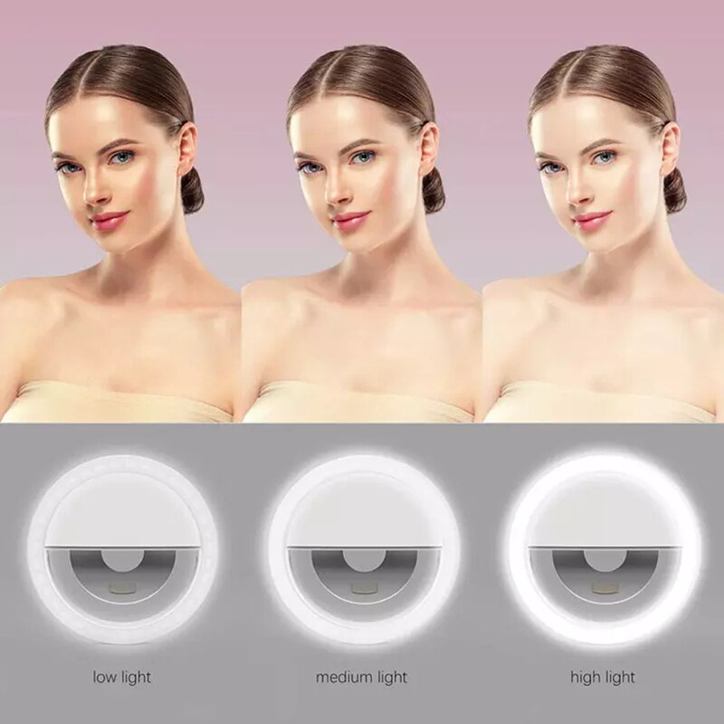 LED Ring Flash Universal Selfie Light LED portatili per telefoni cellulari lampada per Selfie anello luminoso Clip per iPhone 13 X XR Samsung