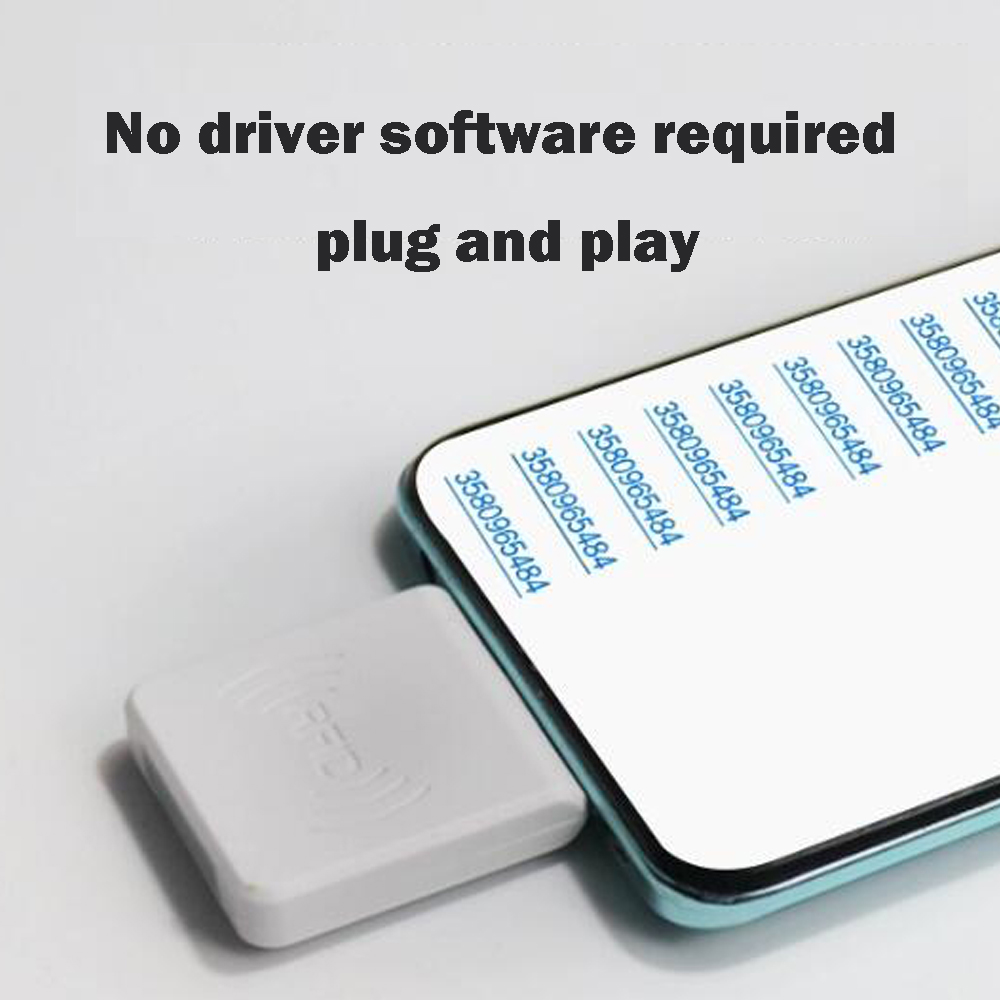 Tablette RFID IC/lecteur de carte ID, R65 13.56 successifs Z/125 SHIRT Z pour puce TK4100 EM4100 mini type-c/micro interface pour téléphone mobile Android