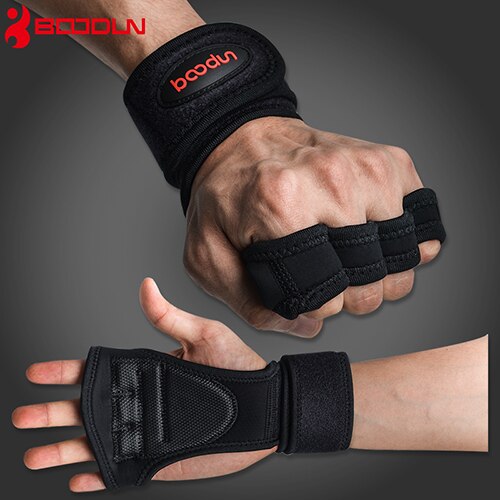 Enhanced edition Boodun Fitness Gym workout handschuhe gewichtheben handschuhe Anti-überspringen körper gebäude handschuhe für frauen männer: Black / M