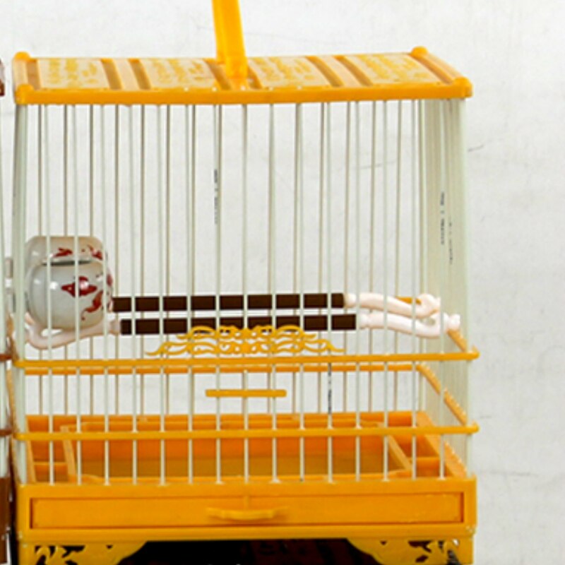 Met Gratis Cover Plastic Kooi Kleine Vogels Opknoping Schelpen Nest Hoose Vogelhuisje Papegaai Kooi Huis Outdoor Opknoping Decoratie Kooi: Yellow