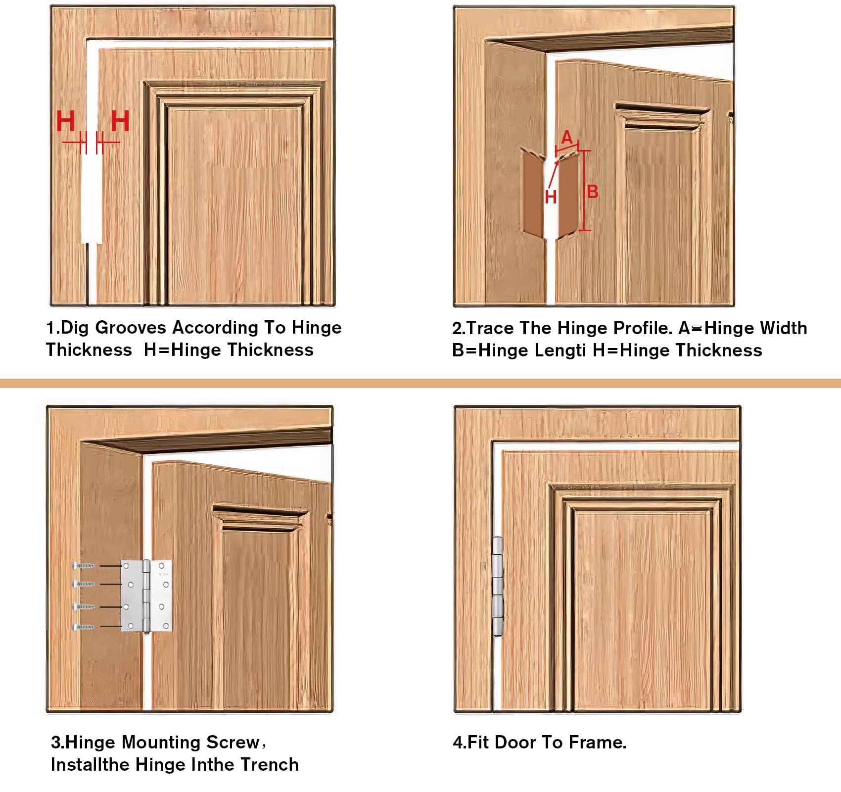 Bisagra de puerta de 4 pulgadas, bisagras planas de acero inoxidable, bisagras para ventana, gabinete, conector de puerta, estantería, caja de madera, muebles, 6/10 Uds.
