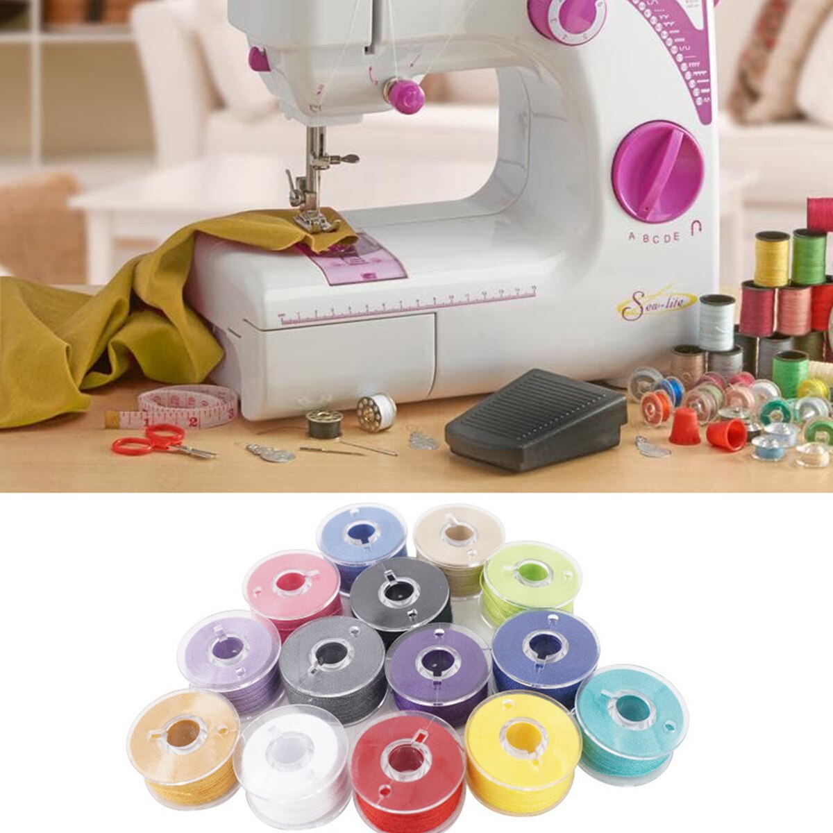 36pcs Thread Bobbins With Clear Storage Box Bobbins Machine Spools Pre-Wound Bobbins Set For Household Sewing Machine