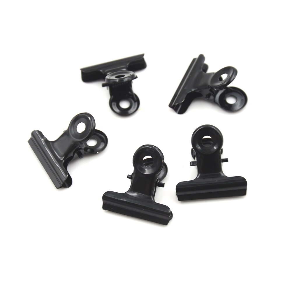 5pcs/lot Cute Metal Binder Clips Folder Notes Letter Paper Clip Clamp 12 Colors School Office Stationery: black