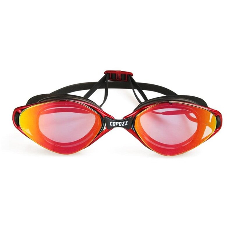 Copozz Professionele Zwembril Anti-Fog Uv Verstelbare Plating Waterdichte Siliconen Bril Voor Mannen Vrouwen Adult Eyewear: mmred
