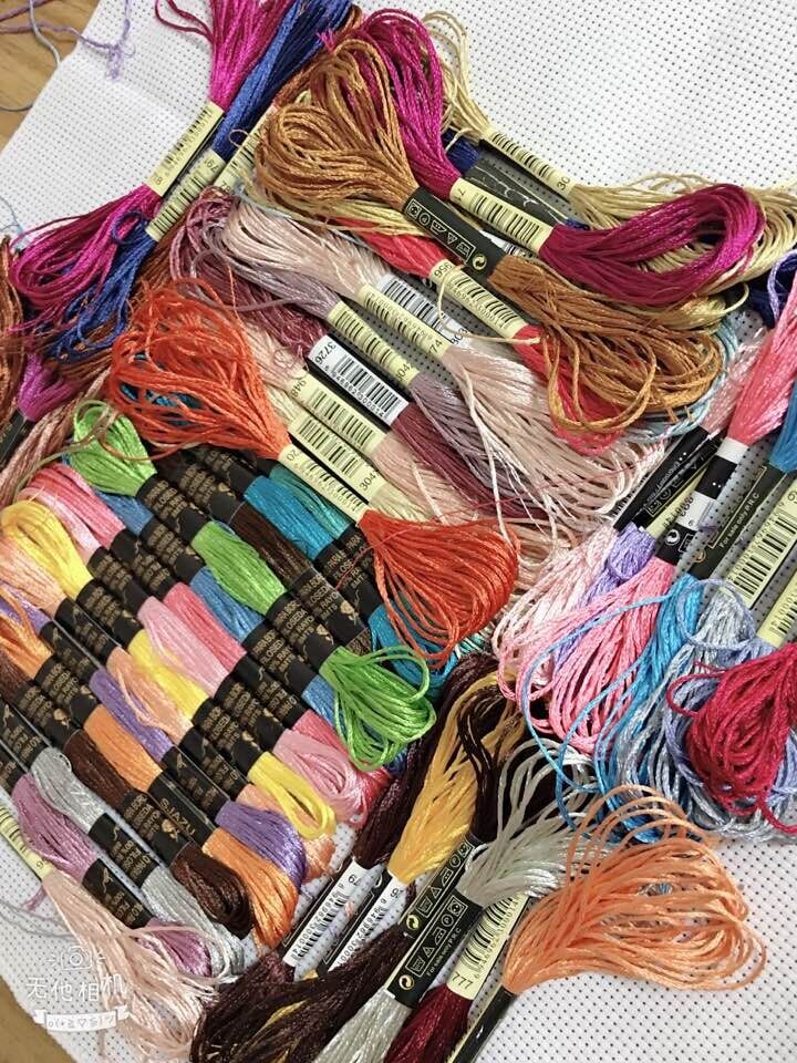 40pcs Mix Colors silk Sewing Skeins Cross Stitch Embroidery Thread Floss Kit DIY Sewing Tools