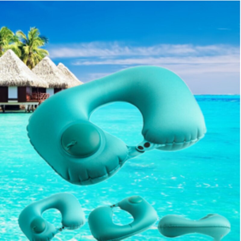 Portable Inflatable U-shaped Pad Travel Pillow Foldable Office Plane Siesta Support Headrest Travel Essential U Pillow