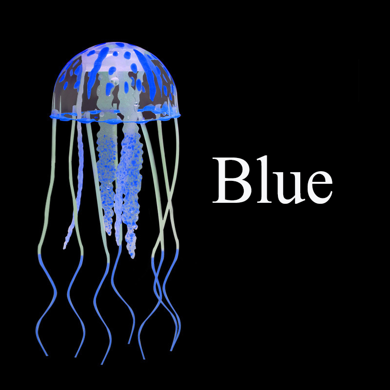 Colorido efecto brillante Artificial silicona vívida medusas pecera acuario decoración submarino ornamento decoración mascota acuática