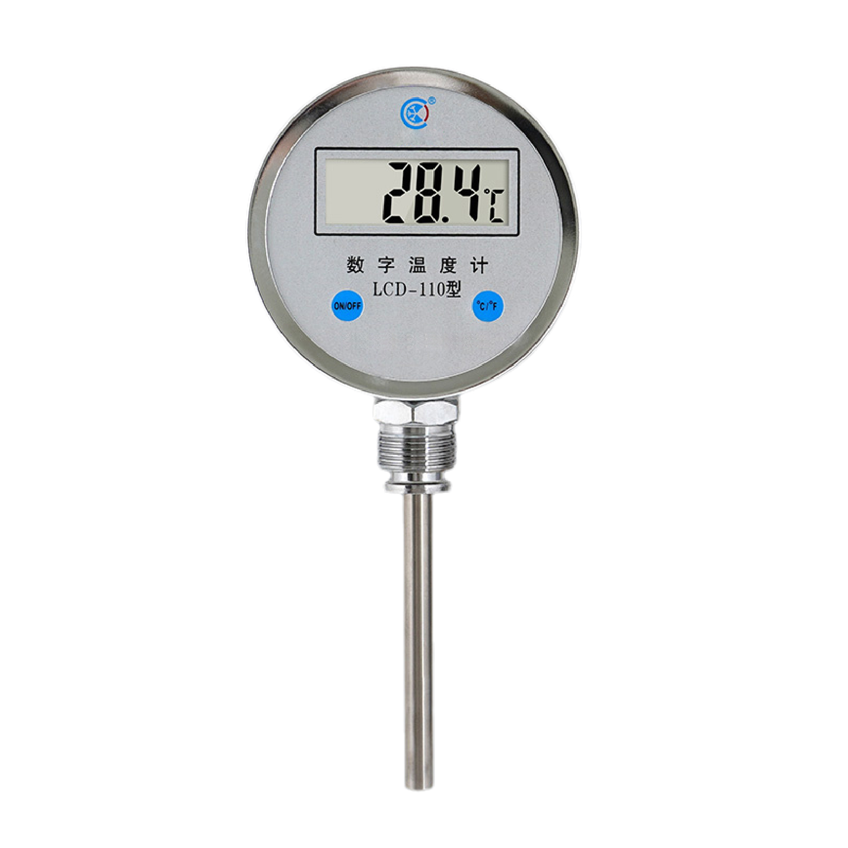 LCD-110 Digital Bimetallic Thermometer LCD Display Industrial High Precision Water Temperature Gauge Stainless Steel Sensor