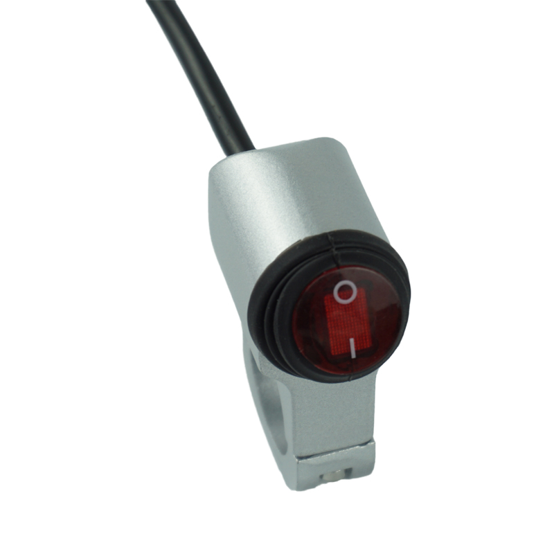 12V Wasserdicht 7/8 &quot;22mm Motorrad Lenker Kontrolle Schalter Berg Scheinwerfer Gefahr Brems Nebel Licht AUF aus Schalter Geschmack: Silber-(rot)