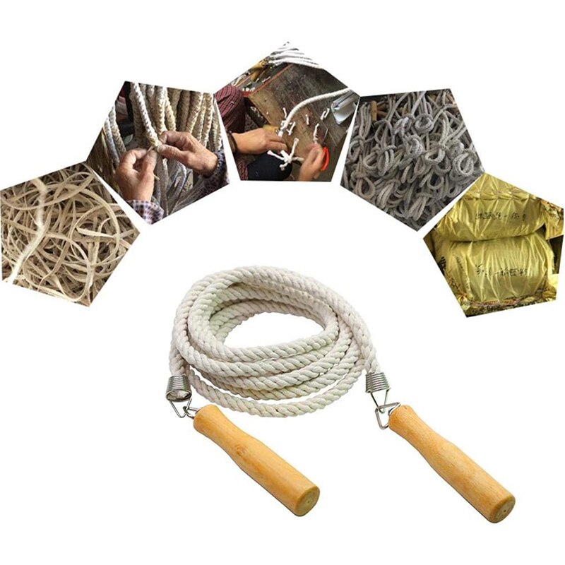 Multiplayer Long Skipping Rope Outdoor School Team Group Jump Ropes with Wooden Handle
