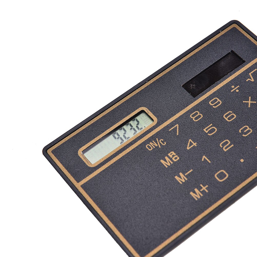 Mini Slim Credit Card Solar Power Pocket Calculator Counter Calculating Machine