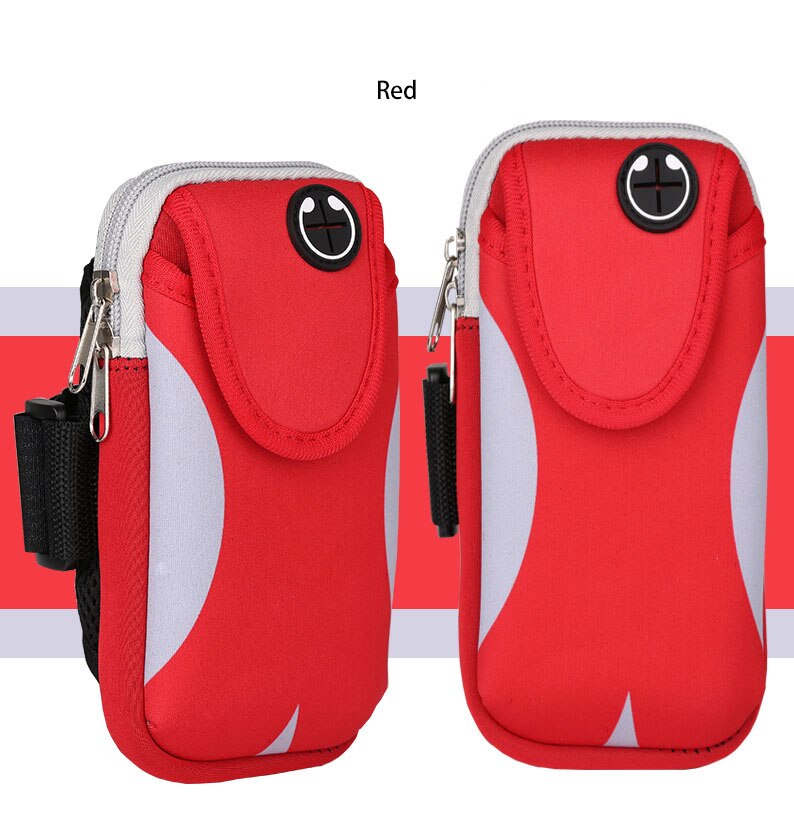 Universal Running Sport Armband Case For Women Hand Sports Armbands Case For Phone On The Hand Arm Bag Pouch: Red