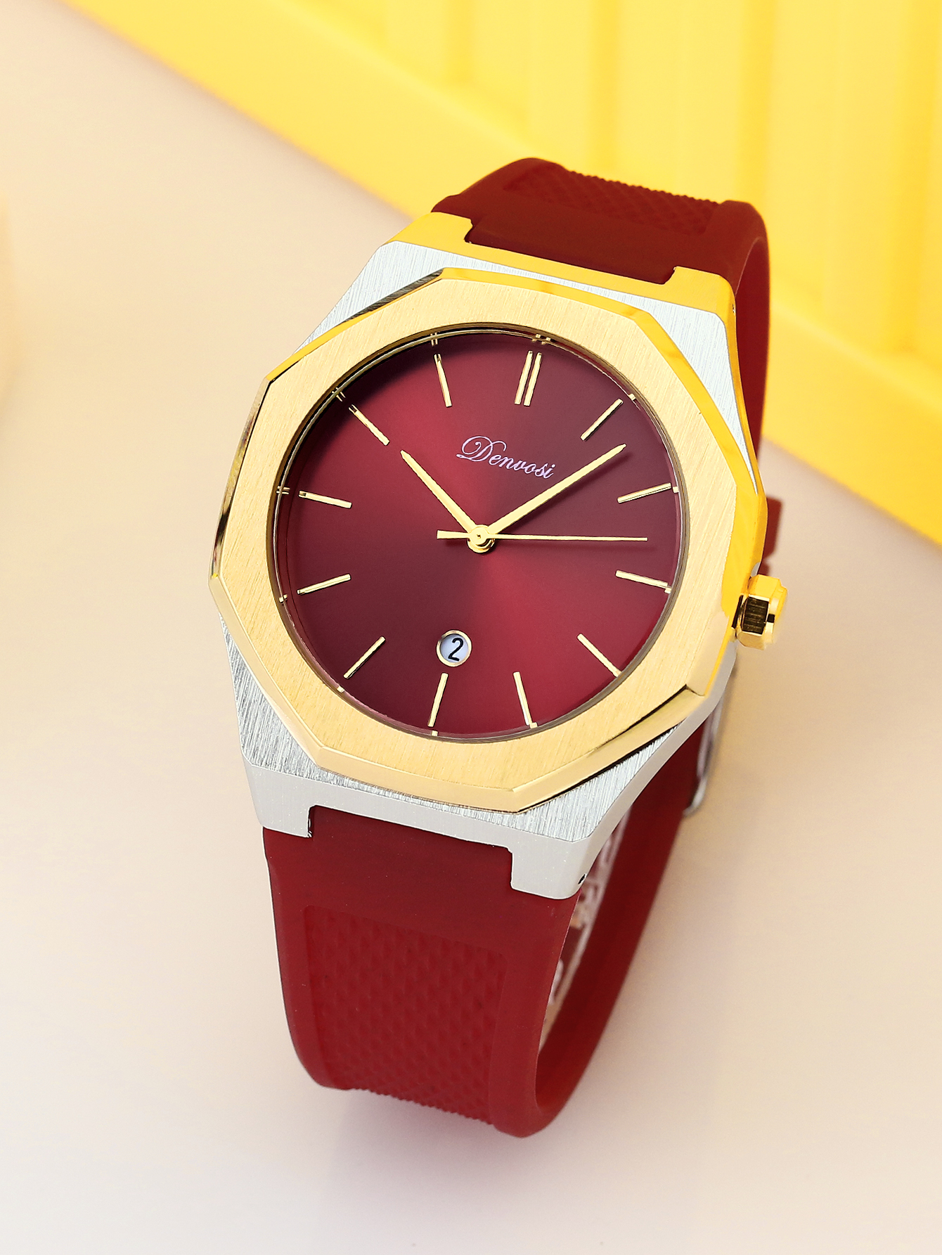 Montre à quartz pour hommes, sport de loisirs Simple, montre-bracelet décontractée et étanche: Bronze