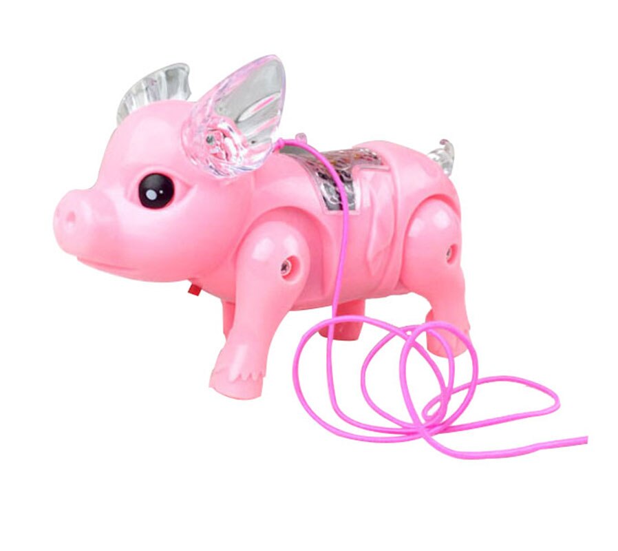 Electric Walking & Singing Musical Toy,Colorful LED Flashing Lights Interactive Sound Stuffed Animal Puppy for Hallow: pig