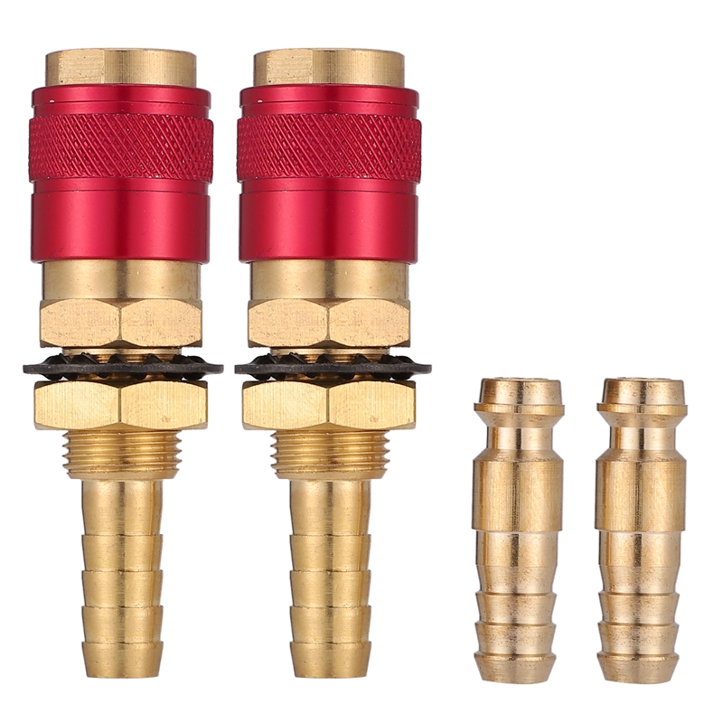 -2Pcs/Set 8Mm Quick Connector Fittings Watergekoelde & Gas Adapter Fitting Slang Voor Tig Lastoorts Gereedschap accessoires