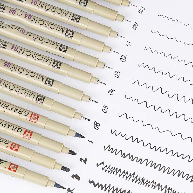 Waterproof Sketch Micron Comics Art Marker Pen Pigment Liner Water Based Drawing Handwriting School Office Japanese Stationery