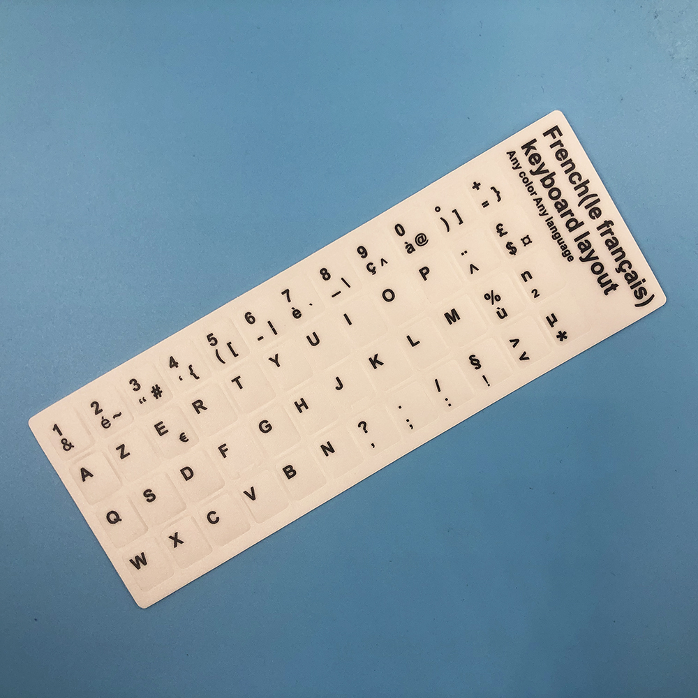 French Keyboard Stickers Letter Alphabet Layout Français Clavier Sticker: Beige