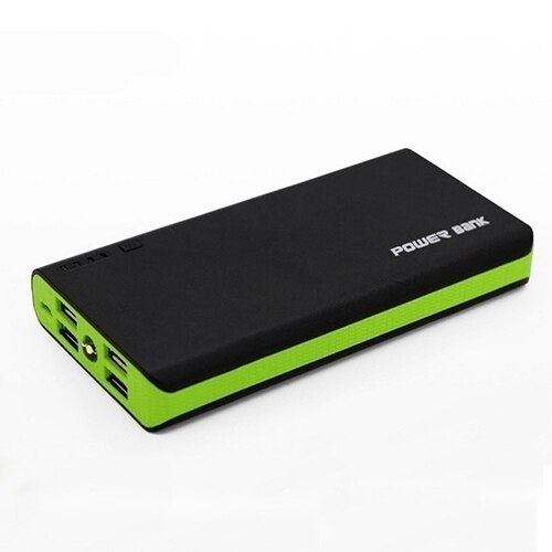 80000 mah smarttelefon powerbank bærbar lader 4 usb hurtiglader utendørs reise eksternt batteri for iphone xiaomi samsung: Grønn
