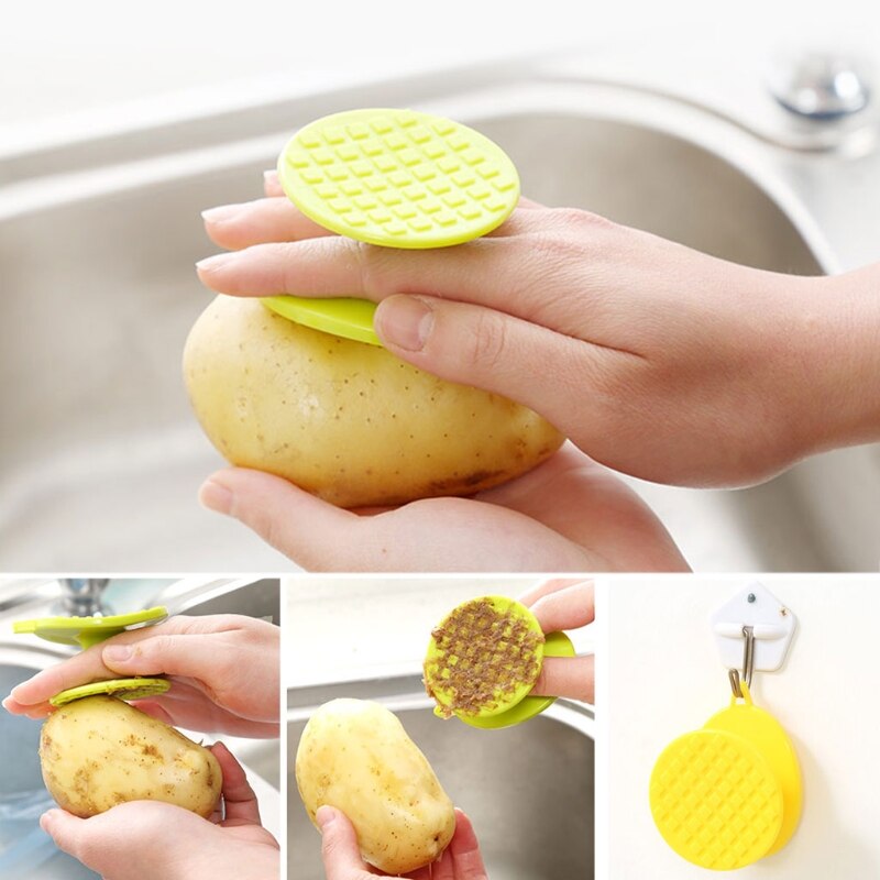 Kitchen Clean Tool Potato Carrot Brush Scrub Fish Scale Fruit Vegetable Cleaner