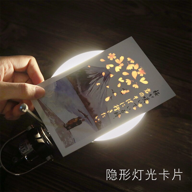 Cartes postales à lumière Invisible créative, 5 pièces/lot, nouvelles cartes de vœux assorties avec Message, de vœux