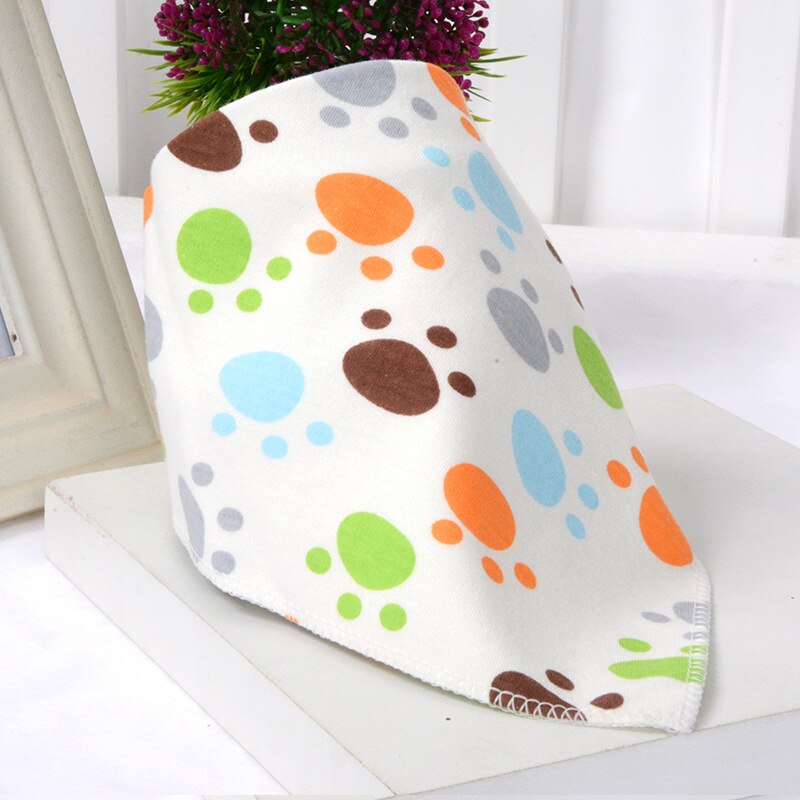 Leuke Baby Bandana Slabbetjes Cartoon Animal Print 100% Katoen Pasgeboren Baby Meisjes Jongens Peuter Driehoek Sjaal: Footprints