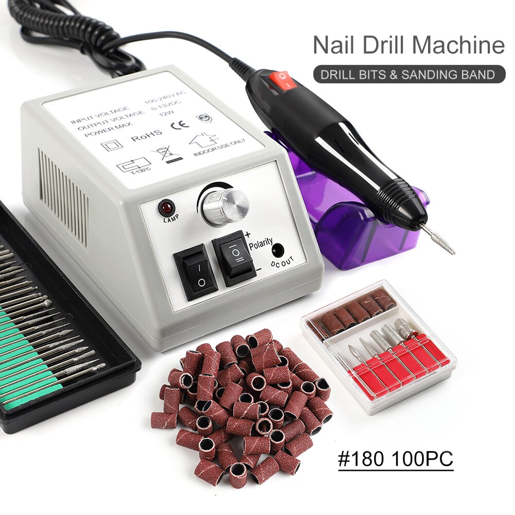 Coscelia Elektrische Nail Boor Manicure Machine Set Voor Gel Nagellak Verwijderen Met Frees Boren Schuren Bands Gereedschap: 180 sanding set