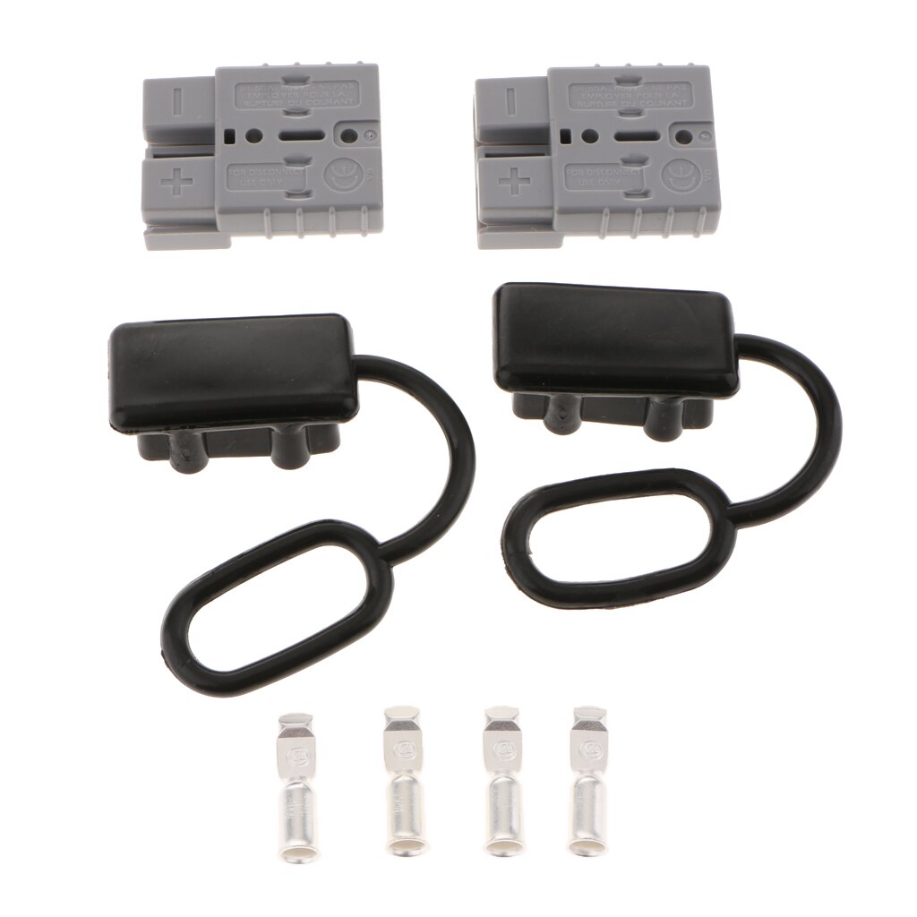 50A Battery Quick Disconnect Connector Plug Kit Trailer Winch Connector Gray