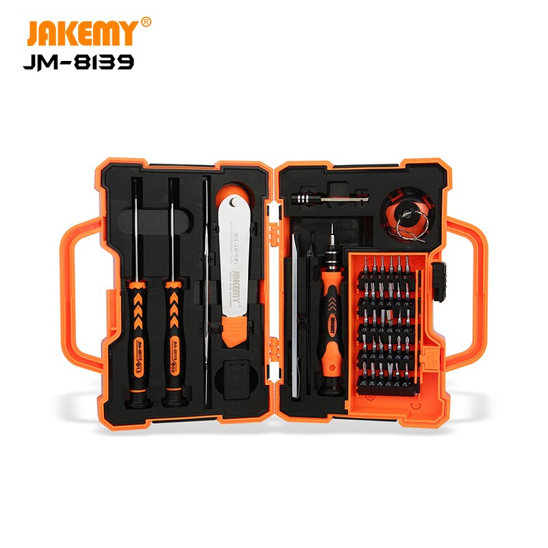 Jakemy JM-8139 Originele Multi-Functionnal Precisie Schroevendraaier Tool Set CR-V Bits Huishoudelijke Hand Voor Telefoon Tv Tablet Reparatie