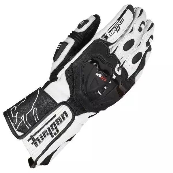 Furygan afs 19 motorhandschoenen van leer, draagbaar en ademend, lange knight-handschoenen van koolstofvezelbescherming: Wit / M