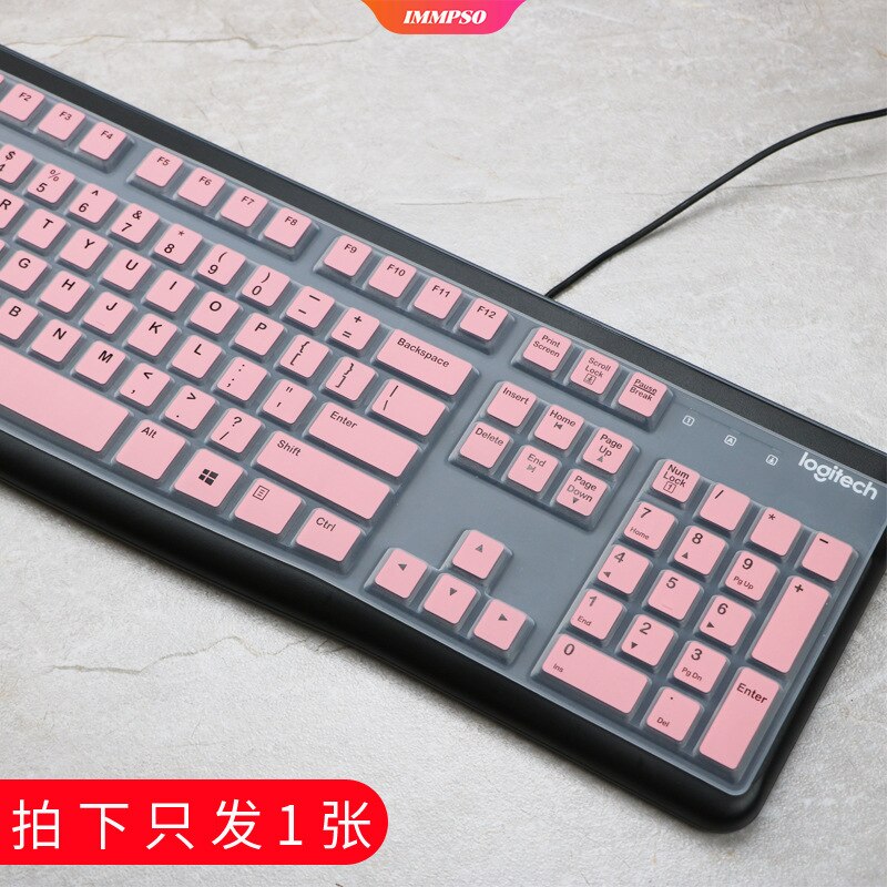 15 inch Silicone Laptop Notebook Keyboard Cover Ultra-thin Skin Protector for Logitech K120 mk120 Waterproof: Pink