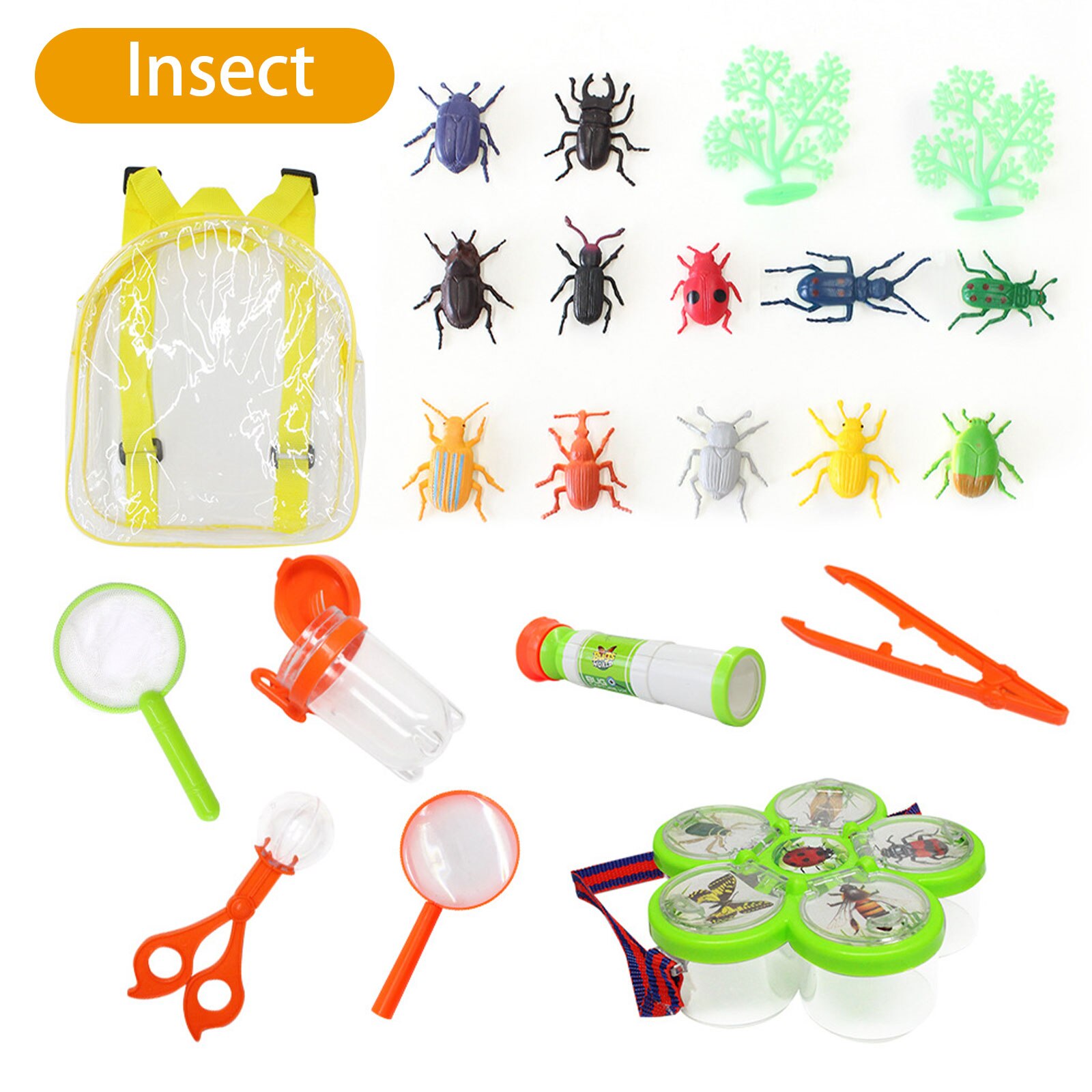 Ensemble de jouets anti-insectes avec télescope, 22 pièces, boîte d&#39;observation, Kit de Capture d&#39;insectes en plein air, jouets éducatifs scientifiques pour enfants: Beetle Style B
