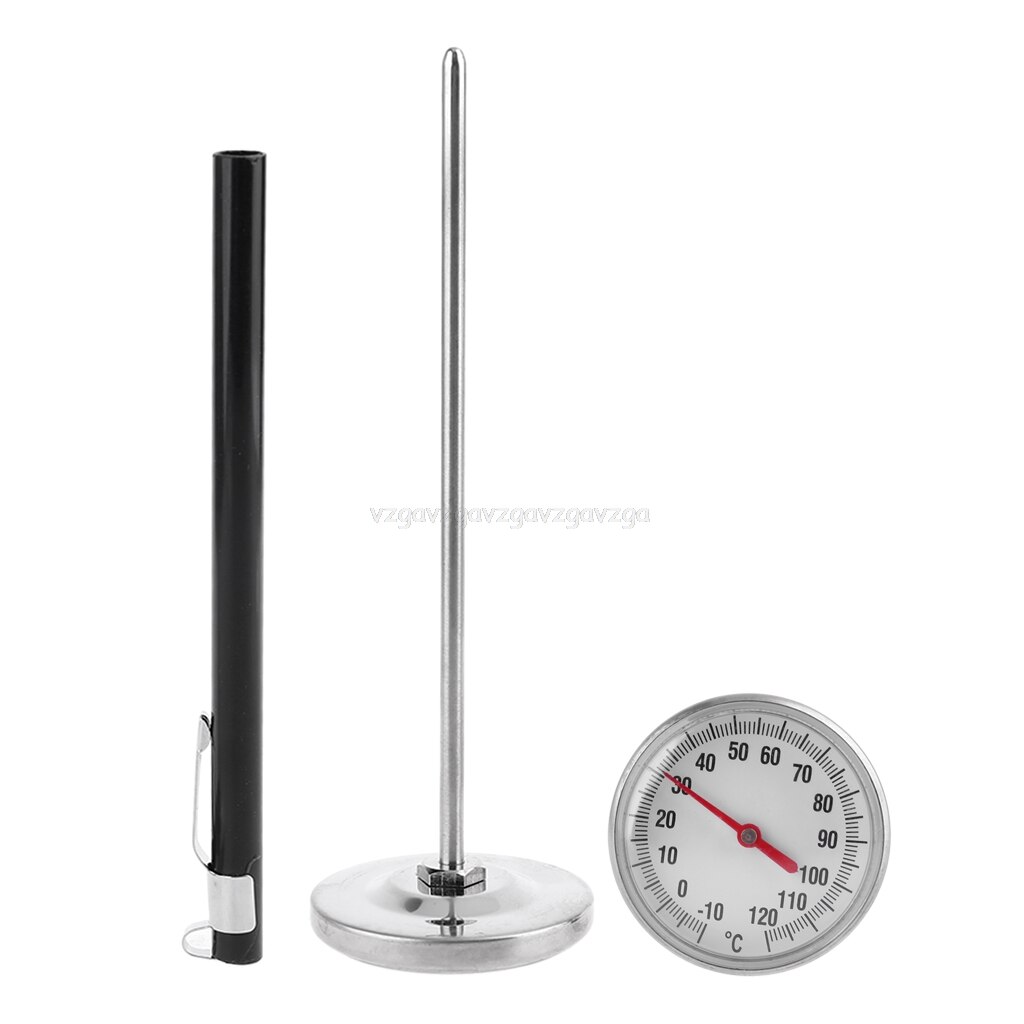 Stainless Steel Thermometer Kitchen Probe 0-120degree Food Tea Water Meat Milk Coffee Foam Temperature Tester J21 20