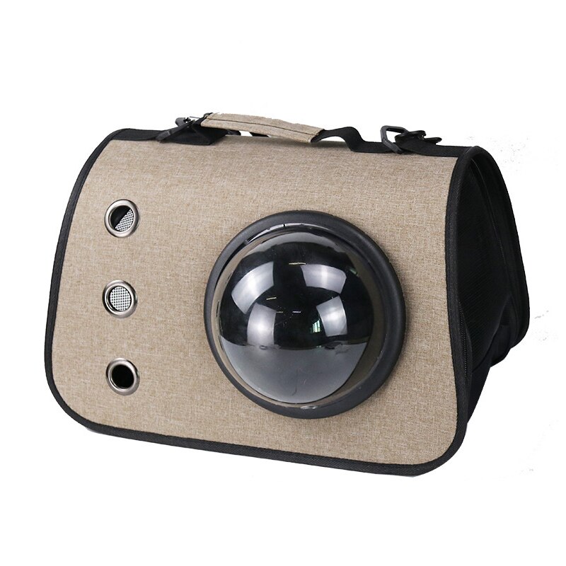 Foldable Breathable Carrier Portable For Cat Bag For Outing Messenger Pet Bag One-Shoulder Cat Transport Cage Outdoor House: brown