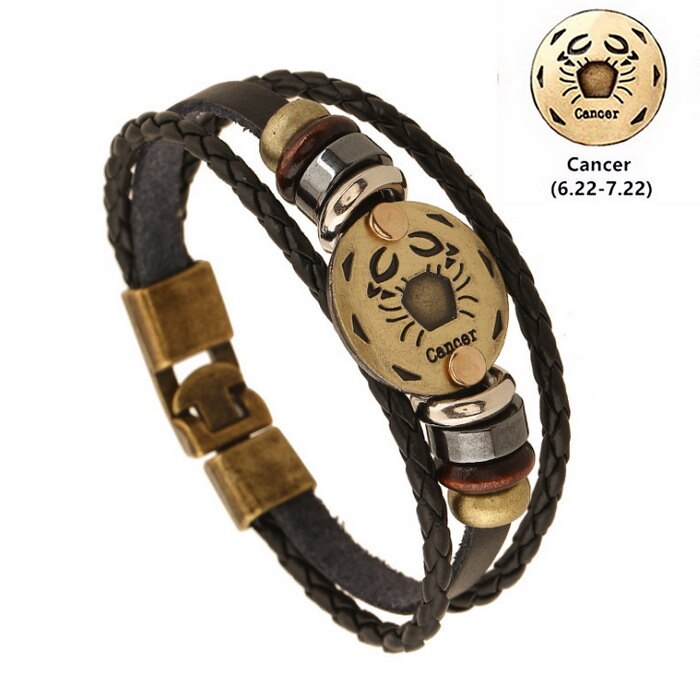 Lederen Armband Vrouwen Sieraden Leeuw Lederen Armbanden &amp; Bangles Charm Brons Legering Gesp Pulseras Mujer Sieraden voor Vrouwen: DK11506