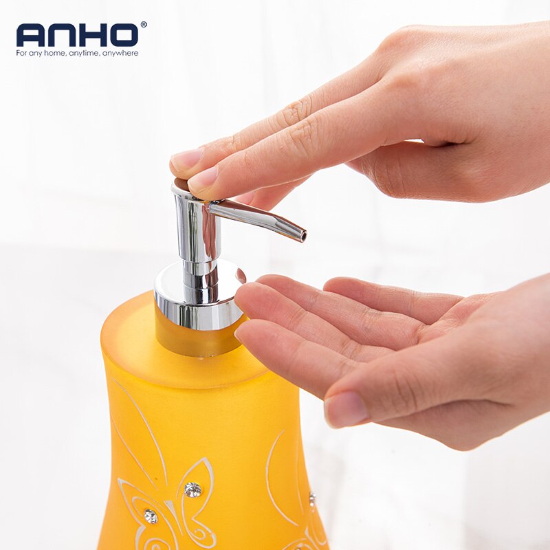Amber Resin Bathroom Accessories Set Yellow Orange Soap Dish Mouthwash Cup Toothbrush Holder Soap Dispenser Lotion Bottle