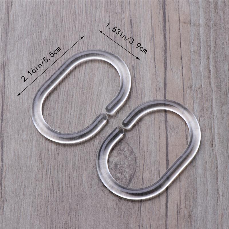 24 stk hvid plast badeforhæng kroge ringe c ringe bøjle bad draper loop clip glide