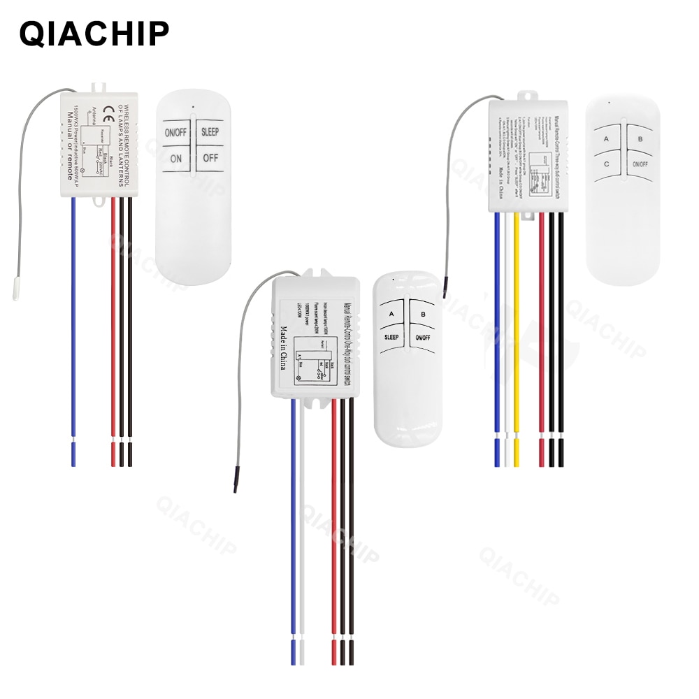 Qiachip 1/2/3 Manier Relais Ac 220V Rf Afstandsbediening Digitale Draadloze Afstandsbediening Schakelaar Plafond Ventilator Panel Controle schakelaar Voor Gloeilamp