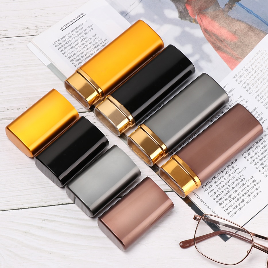 Kvinder mænd bærbare mini aluminiumoxid blyant briller boks metal mini bærbare læsebriller solbrille etui briller protecto