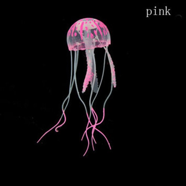 Fluorescent Kunstmatige Kwallen Voor Aquarium Fish Tank Decoratie Niet Giftig Siliconen Kwallen Ornamenten Onderwater Accessoires: Pink