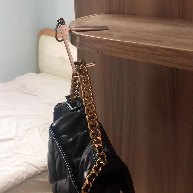 Nuevos colgadores de bolsos multifuncionales, gancho para mesa, bolsa instantánea plegable, gancho para bolso, soporte para colgar mesa con mosquetón
