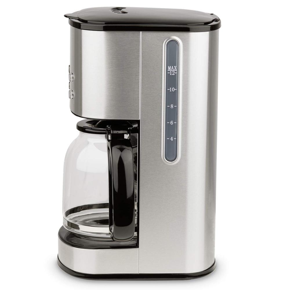 H.Koenig H. Koenig MG30 Cafetera de Goteo Programable, hasta 20 Tazas, 1,8 Litro, Jarra de Vidrio, Gris, 1.8 Liters, Acero inoxi