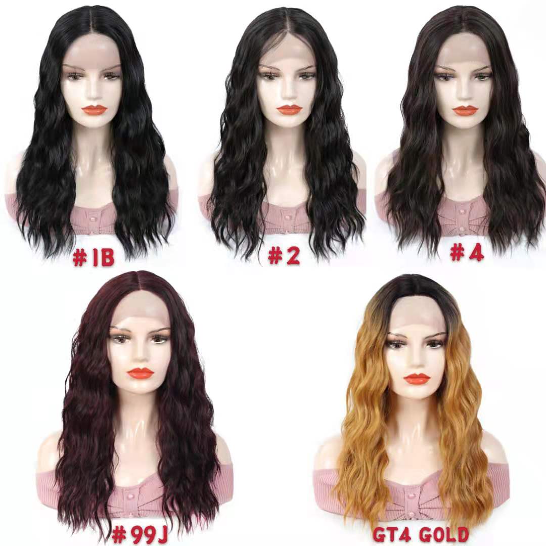 Trendy Middle Part Lace Synthetic Wig for Women High Temperature Fiber Hair X-TRESS 20 Inch Long Ombre Blonde Cosplay Daily Use