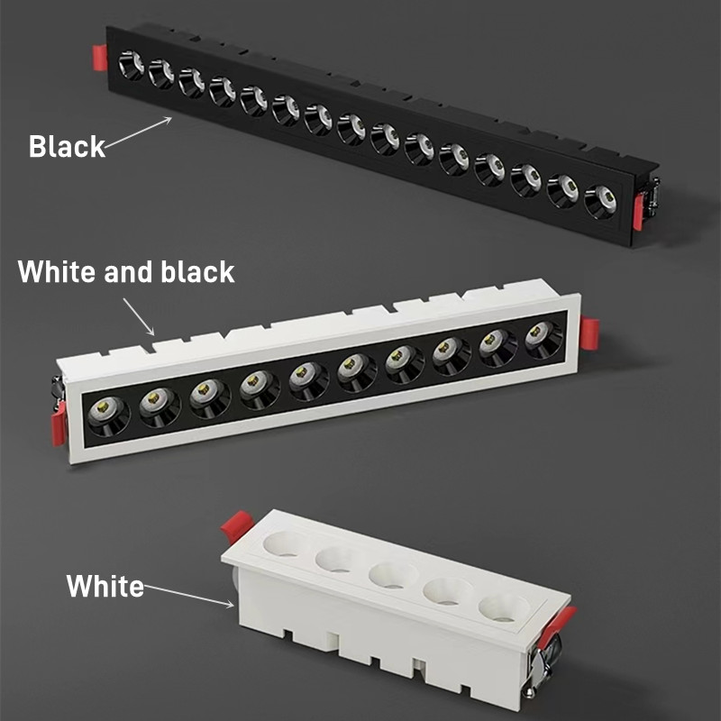 Dimmbare LED-Kühlergrill leuchte 10w/20w/30 wac110v220v Linien leuchte eingebettet ohne Haupt licht Röhren leuchte Decken leuchte Innen beleuchtung