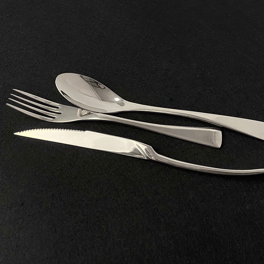 5/20Pcs Silver Dinnerware Set Mirror Cutlery Set Kitchen Silverware Flatware Set Steak Tableware For Party Spoon Fork Knife