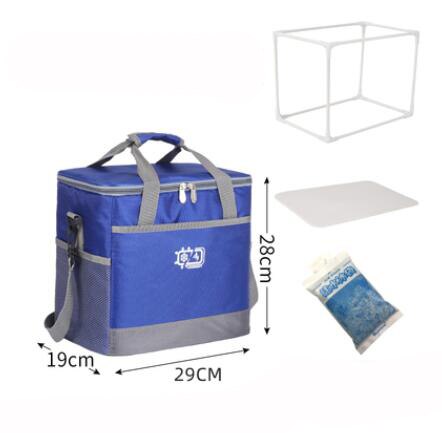 15L/25L Cooler Bag Waterproof Picnic Shoulder Bags For Food Drink Fruit Insulation Thermal Bag Ice Pack ThermaBag refrigerator: 15L blue bracket