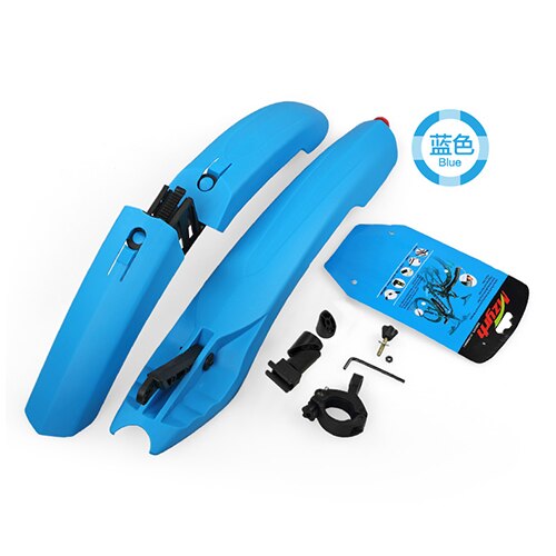 Staart Led-verlichting Mtb Fiets Spatbord Spatbord Mountainbike Voor Achter Spatbord Vleugel Plastic Fietsen Spatbord Onderdelen Accessoires: Sky Blue