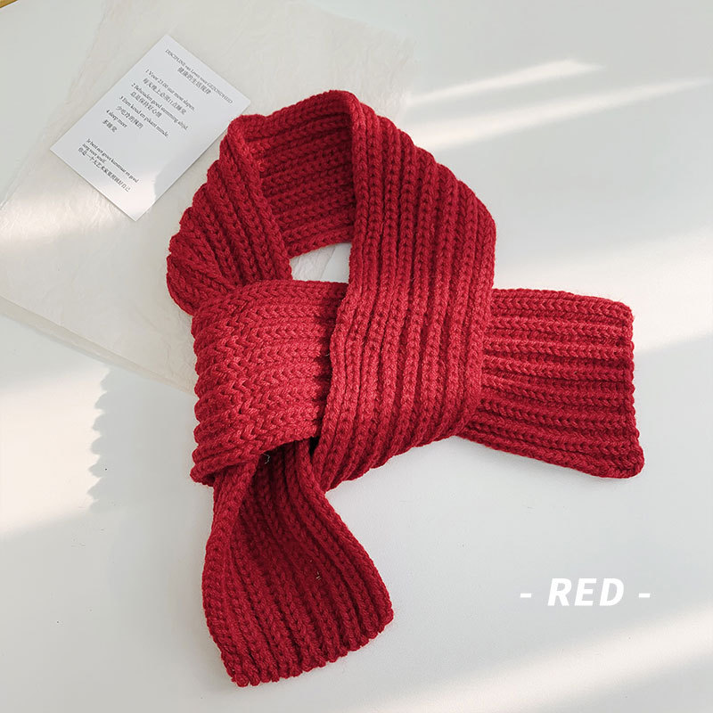 Sciarpa invernale per bambini collo per ragazzo e ragazza avvolgere inverno caldo lana per bambini collo per bambino avvolgere autunno collo lavorato a maglia per bambini wr: B rosso